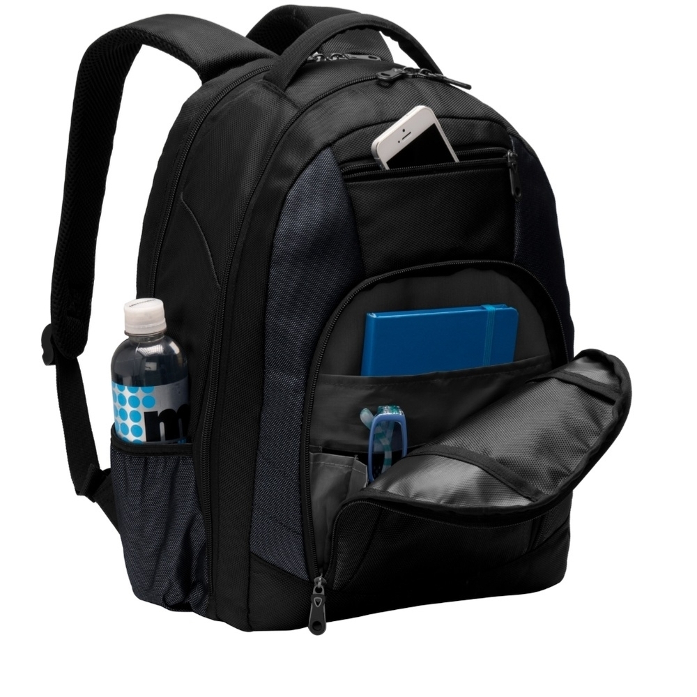 Black and Gray Commuter Laptop Backpack with Luggage Pass-Through